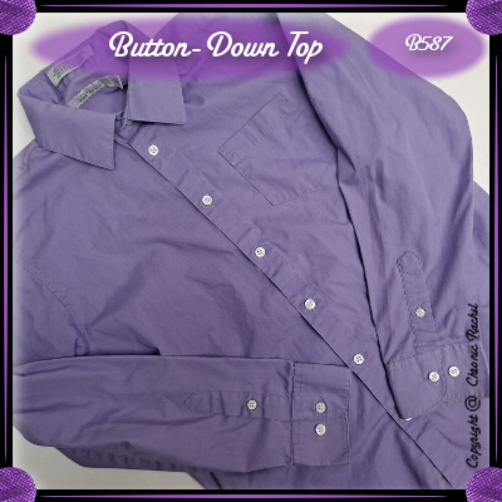 Purple Long-Sleeve Button-Down Dress Shirt